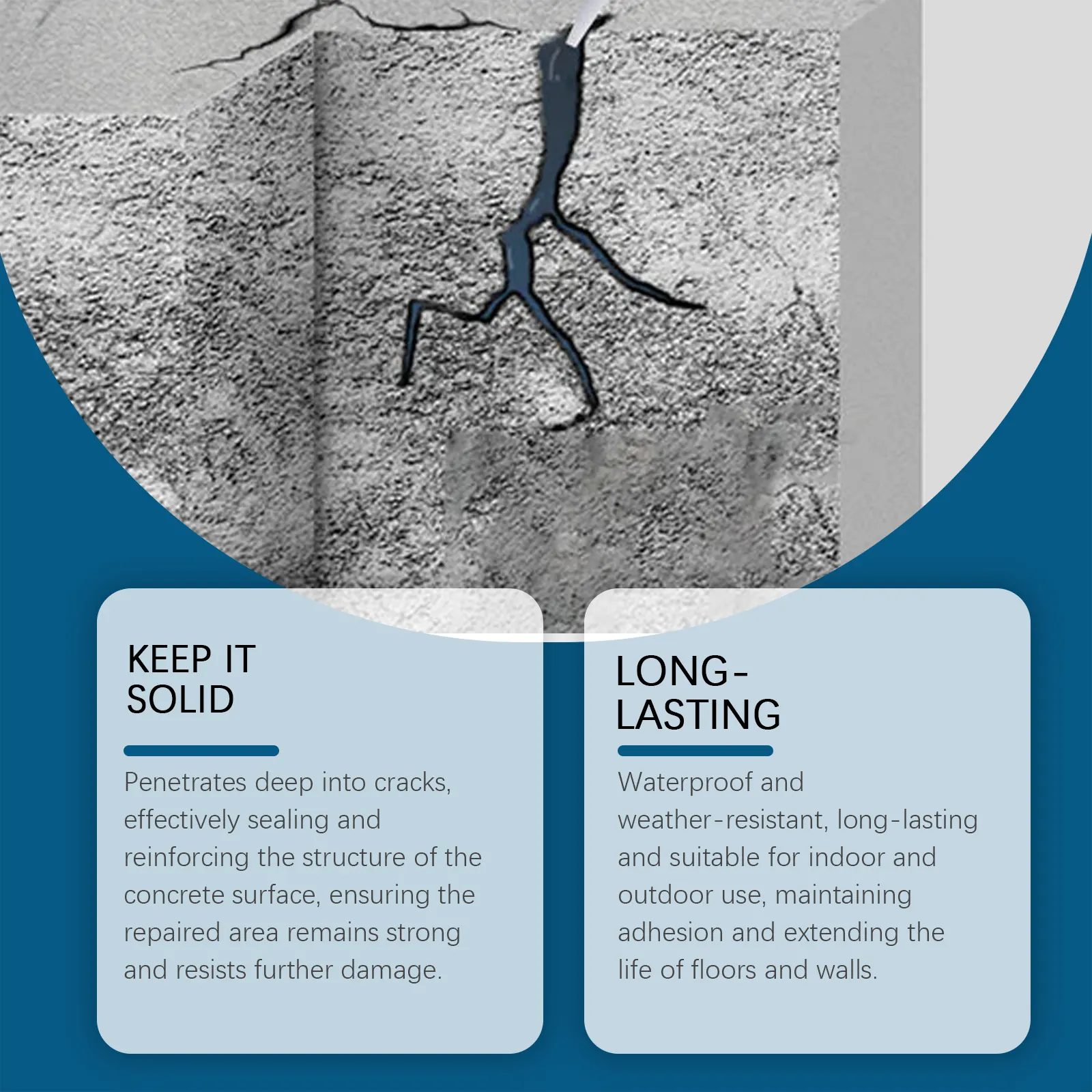 The bottle and applicator of the crack repair adhesive kit